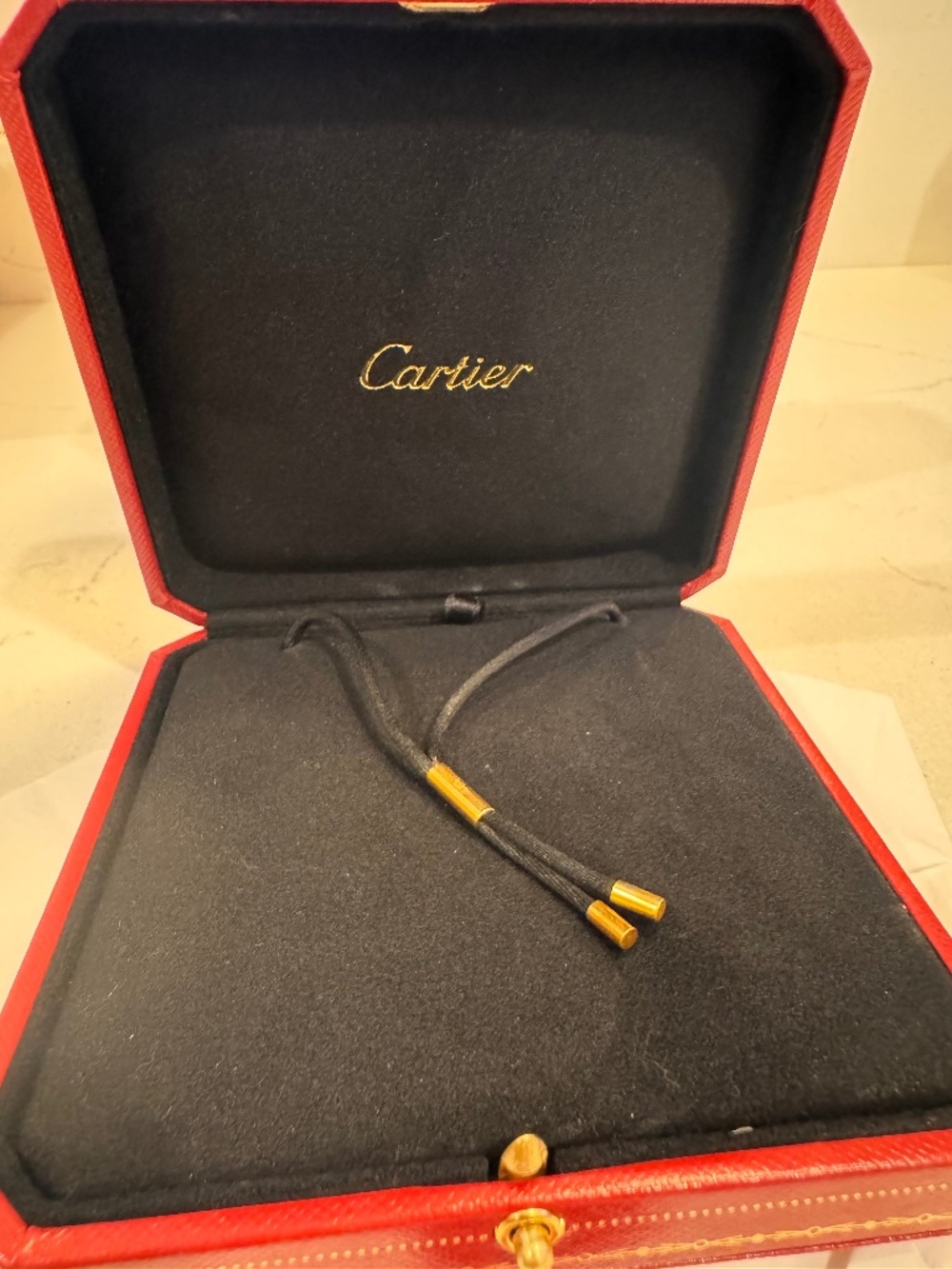 Cartier black necklace cord